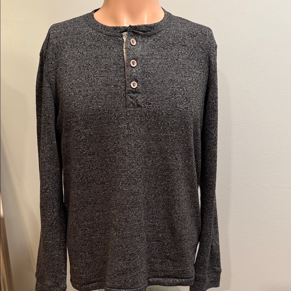 Michael Stars Men's Gray Henley Shirt